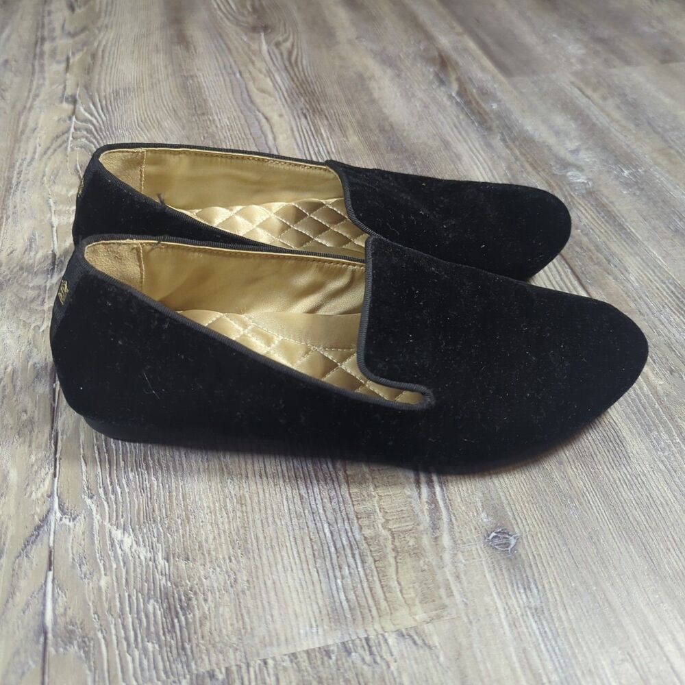 Birdies The Starling Black Velvet Flats Slippers Loafers Slip On Women’s Size 7 - Picture 2 of 14